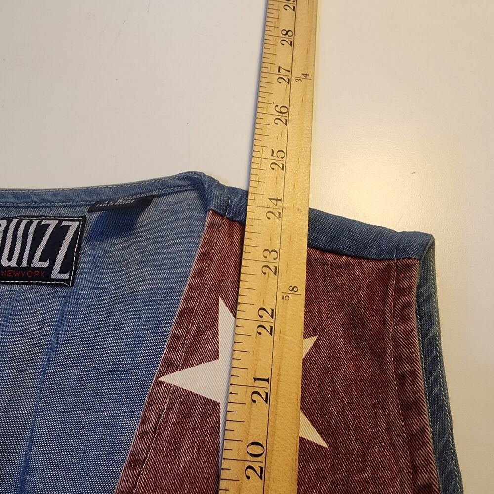 Vintage Quizz New York Vest Women Lg Americana Patriot Stars Stipes 4th July - Picture 5 of 5